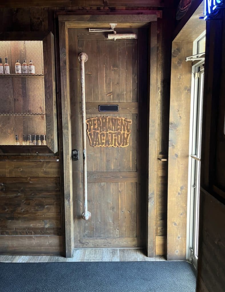 secret door to the permanent vacation tiki bar