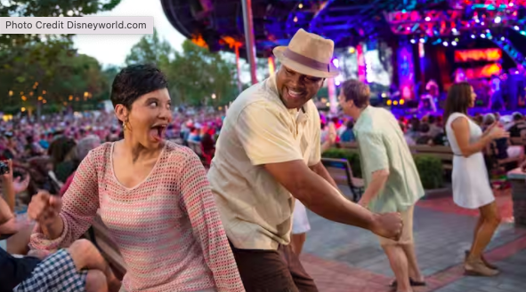 people dancing at epcot eat to the beat concerts