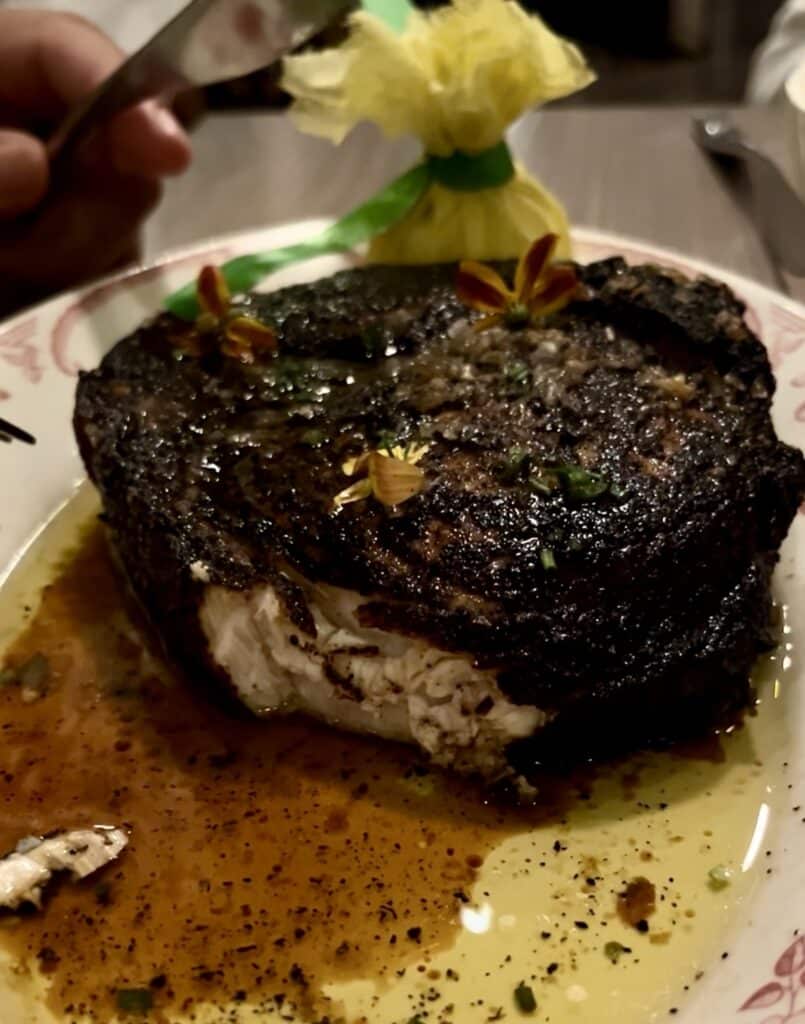 swordfish dinner at four flamingos restaurant in orlando fl