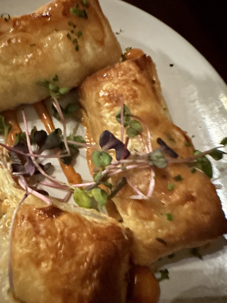 puff pastries with micro greens at Death in the Afternoon bar in Orlando