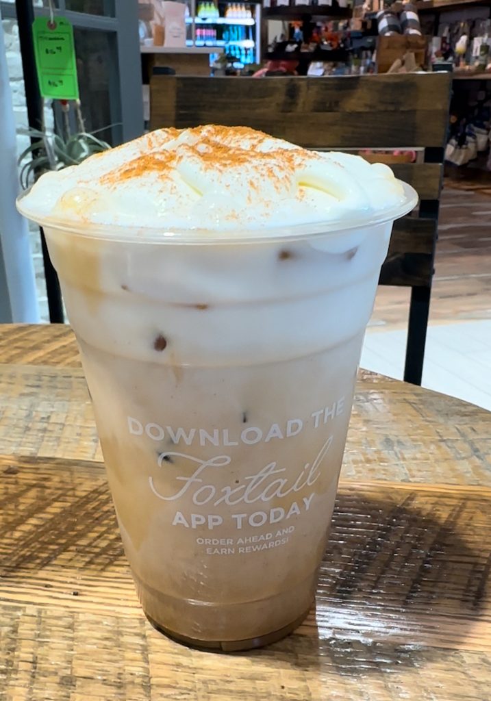 artisanal latte at a Audubon park coffee shop