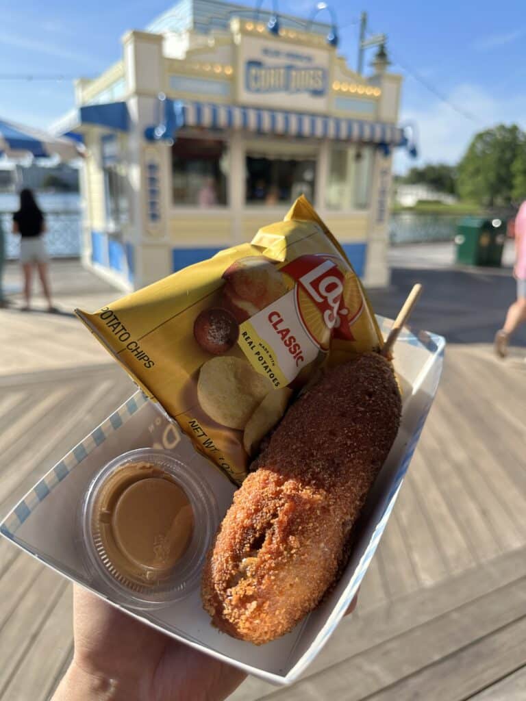 pickle dog at blue ribbon corn dogs at boardwalk resort