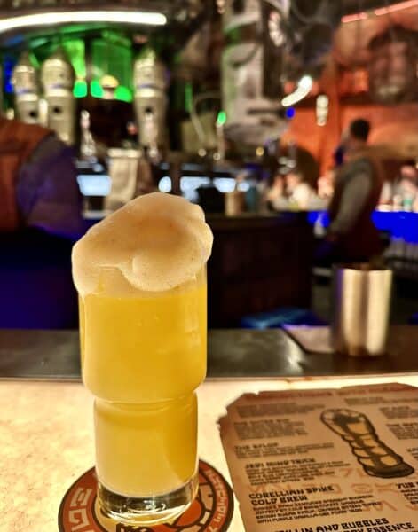 fuzzy tauntaun cocktail at Olga's cantina