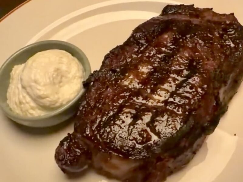 juicy steak at corner chophouse in winter park, fl